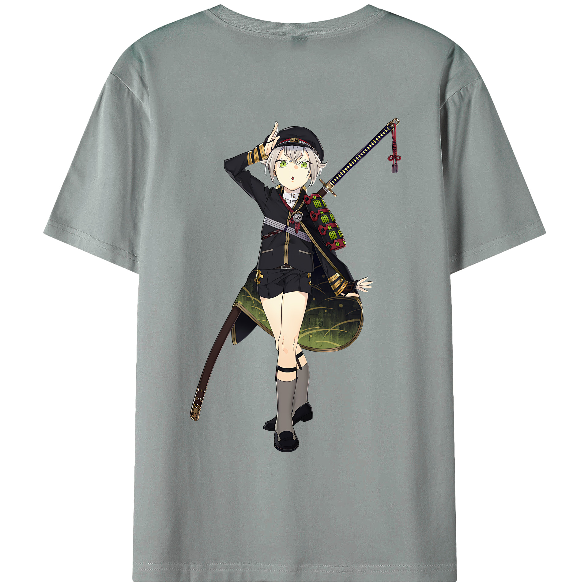（画像用） 刀剣乱舞 Touken Ranbu 綿100％ メンズ半袖Tシャツ（バックプリント） 通気性
